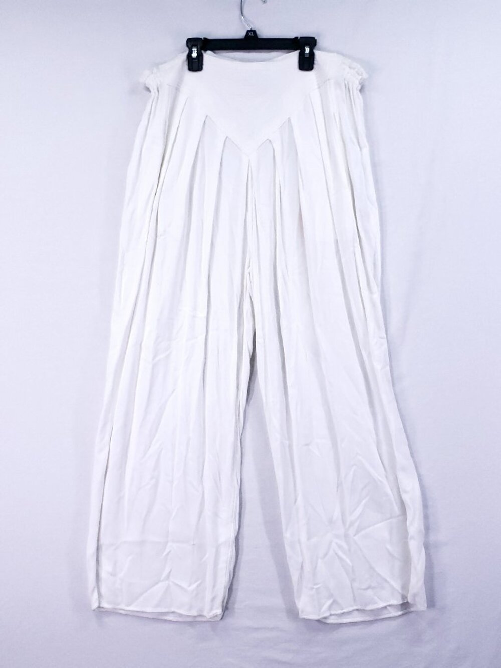 Tienda Ho Pleated Wide Leg Pant Palazzo Pants One Size White Woven Boho Beach